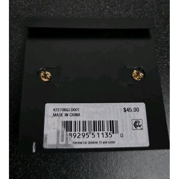 NEW COACH Women Signature C Heart Stud Earrings Black Gold - Picture 5 of 5